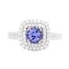 Image 1 : 18KT White Gold 1.16 ctw Tanzanite and Diamond Ring