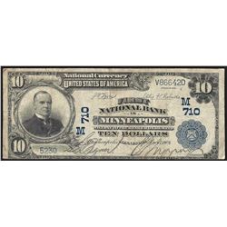 1902 $10 First National Bank in Minneapolis Currency Note CH# 710