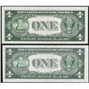 Image 2 : Lot of (2) 1935E $1 Silver Certificate Notes Uncirculated