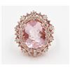 Image 1 : 14KT Rose Gold 7.18 ctw Pink Morganite and Diamond Engagement Ring