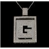 Image 1 : 14KT-18KT White Gold 3.50 ctw Diamond Pendant with Chain