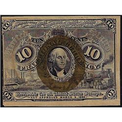 March 3, 1863 Ten Cent Second Issue Fractional