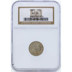 1883 Seated Liberty Dime Coin NGC MS63