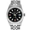 Image 1 : Rolex Mens 36mm Stainless Steel Black Diamond and Ruby Datejust Wristwatch