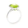 Image 4 : 14KT White Gold 4.90 ctw Peridot and Diamond Ring