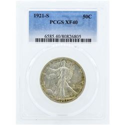 1921-S Walking Liberty Half Dollar Coin PCGS XF40