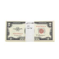 Lot of (100) 1953 $2 Legal Tender Notes