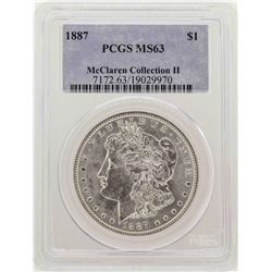 1887 $1 Morgan Silver Dollar Coin PCGS MS63