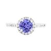 18KT White Gold 1.18 ctw Tanzanite and Diamond Ring