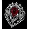 Image 2 : 14KT White Gold 2.94 ctw Pear Cut Ruby and Diamond Ring