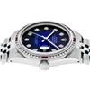 Image 3 : Rolex Mens Stainless Steel Blue Vignette Diamond & Ruby Datejust Wristwatch
