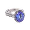 Image 2 : 14K White Gold 3.90 ctw Tanzanite and Diamond Ring