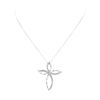 Image 1 : 14KT White Gold 0.60 ctw Diamond Cross Pendant with Chain