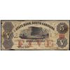 Image 1 : 1857 $5 The State Bank of South Carolina Obsolete Note