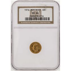 1916 $1 Commemorative McKinley Gold Coin NGC MS66