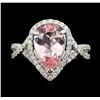 18KT White Gold 2.28 ctw Morganite and Diamond Ring