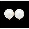 Image 1 : 14KT Yellow Gold Mabe Pearl Clip Earrings