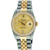 Image 1 : Rolex Mens Two Tone Champagne Diamond Datejust Wristwatch