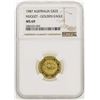 Image 1 : 1987 Australia $25 Nugget Golden Eagle Gold Coin NGC MS69