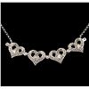 Image 3 : 18KT White Gold 0.73 ctw Diamond Pendant with Chain
