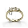 Image 4 : 14KT Yellow Gold 0.66 ctw Round Cut Three-Stone Diamond Engagement Band Ring