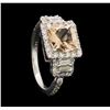 Image 4 : 14KT White Gold 1.40 ctw Morganite and Diamond Ring