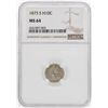 Image 1 : 1873-S Seated Liberty Half Dime Coin NGC MS64