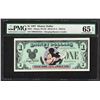 Image 1 : 1987 $1 Disney Dollars Note PMG Gem Uncirculated 65EPQ