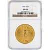 Image 1 : 1924 $20 St. Gaudens Double Eagle Gold Coin NGC MS63