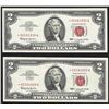 Image 1 : Lot of (2) Consecutive 1963 $2 Legal Tender Notes
