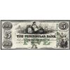 Image 1 : 1836 $5 The Peninsular Bank Obsolete Note