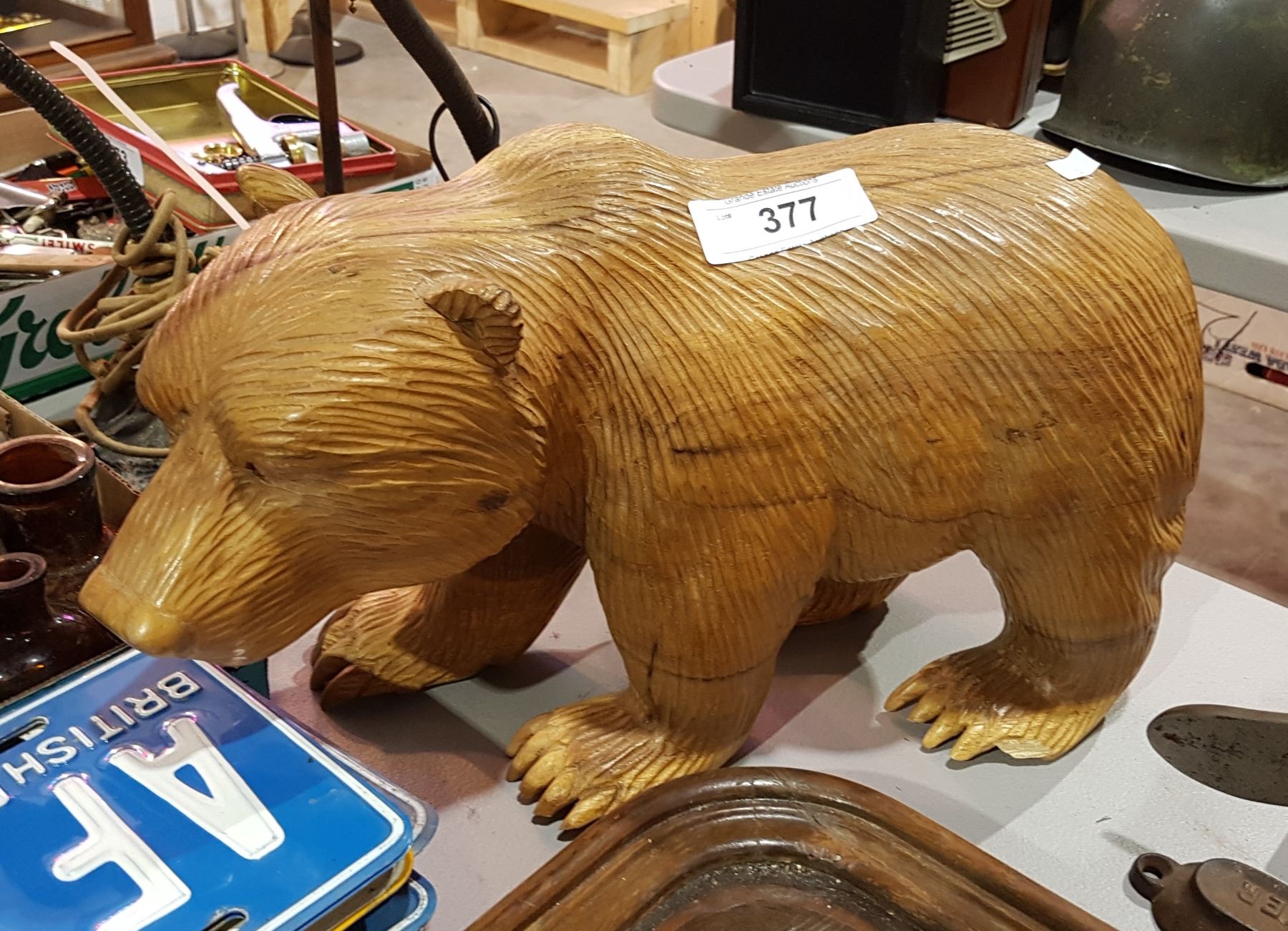 CARVED WOODEN BEAR