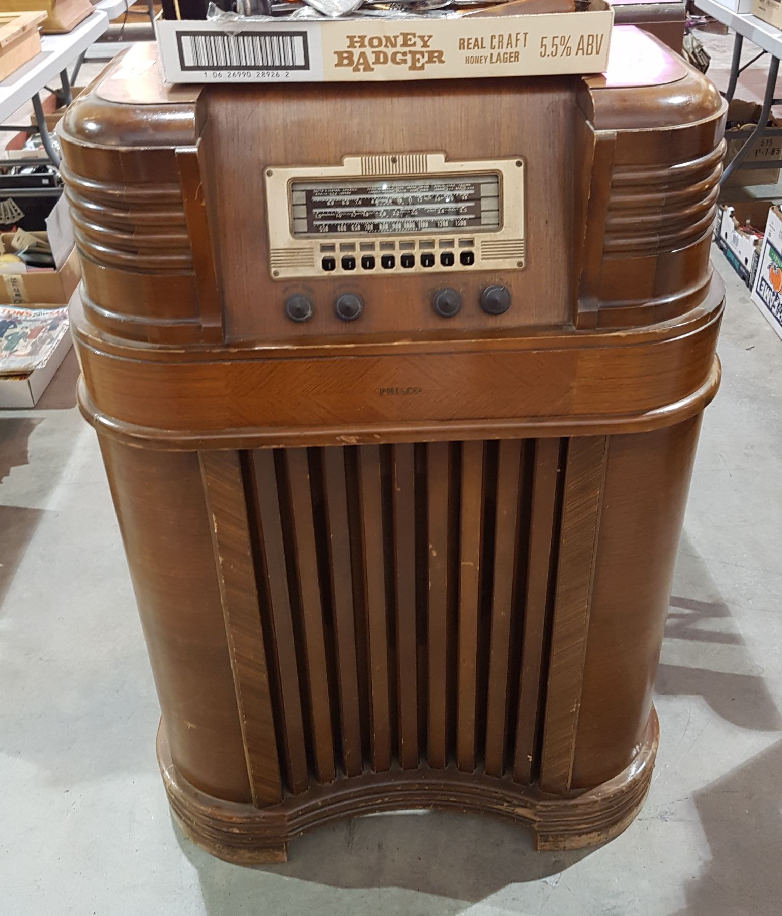 Vintage Philco Shortwave Longwave Floor Model Radio