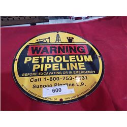 ORIGINAL SUNOCO PETROLEUM PIPELINE SIGN