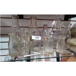 LOT OF 14 MISC MILK BOTTLES