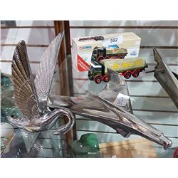 TWO VINTAGE HOOD ORNAMENTS