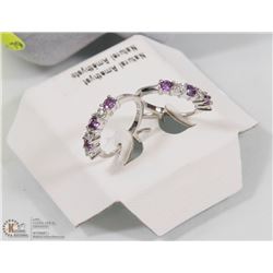 7) STERLING SILVER GENUINE AMETHYST EARRINGS