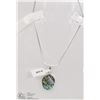 Image 1 : 9) STERLING SILVER ABALONE NECKLACE WITH CHAIN