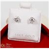 Image 1 : 10) 14KT HEART SHAPED CZ EARRINGS W/10KT BACKING