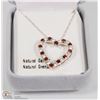 Image 1 : 14) STERLING SILVER NATURAL GARNET PENDANT W/CHAIN