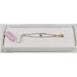 20) STERLING SILVER RHODIUM PLATE DIAMOND BRACELET