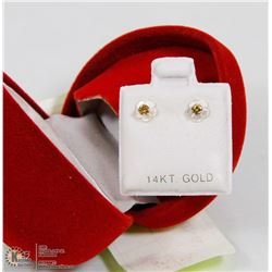 29) 14KT GOLD DIAMOND W/MOTHER OF PEARL EARRINGS