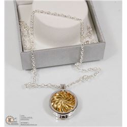 33)ST.SILVER NECKLACE W/DIAMOND DETACHABLE PENDANT