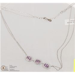 36) STERLING SILVER AMETHYST NECKLACE