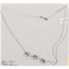 Image 1 : 36) STERLING SILVER AMETHYST NECKLACE
