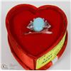 Image 1 : 37) ST. SILVER ARIZONA TURQUOISE W/BLUE TOPAZ RING