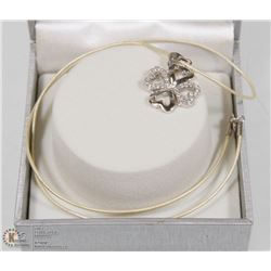 38) ST. SILVER SHAMROCK PENDANT ON FASHION WIRE