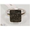 Image 1 : 46) STERLING SILVER WITH 91 BLACK DIAMONDS RING
