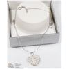 Image 1 : 47) STERLING SILVER HEART SHAPED PENDANT NECKLACE