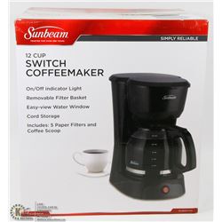 SUNBEAM 12 CUP SWITCH COFFEE MAKER.